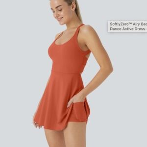 NWT Halara SoftlyZero Airy Backless Twisted Active Dress Size Small Burnt Orange